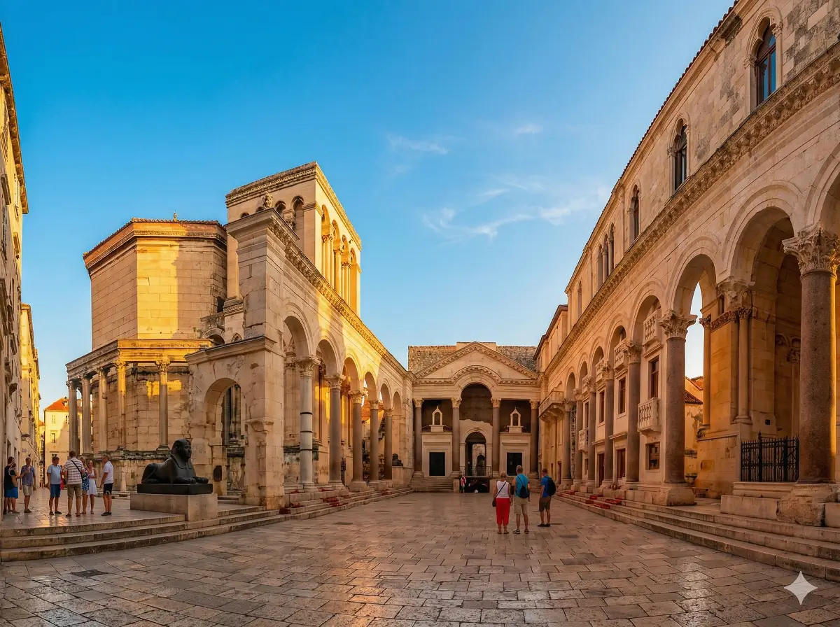 Diocletian's Palace peristyle at golden hour